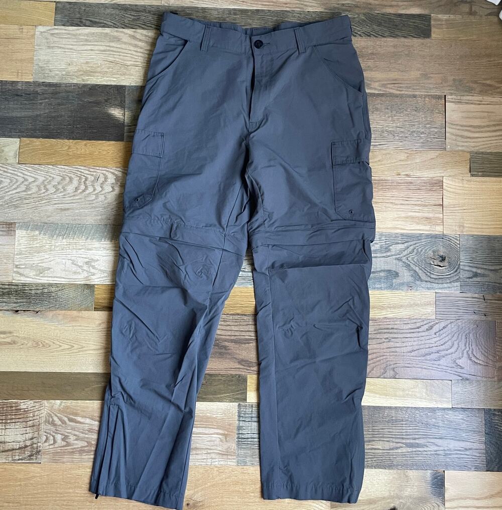 World Wide Sportsman Men's 34x30 Convertible Zip Off Cargo Fishing Pants Gray